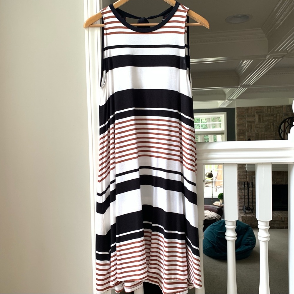 Loft striped swing dress size S
